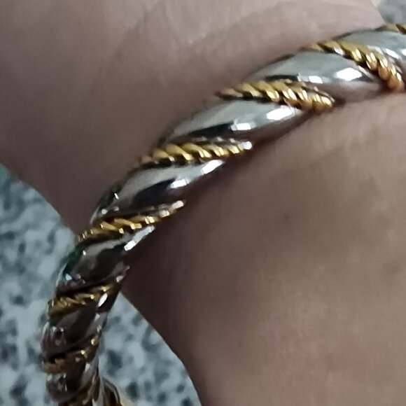 Vintage Pedre Ladies Watch-White/Yellow Gold-Plated-Twisted Style Bracelet Band - Picture 8 of 9